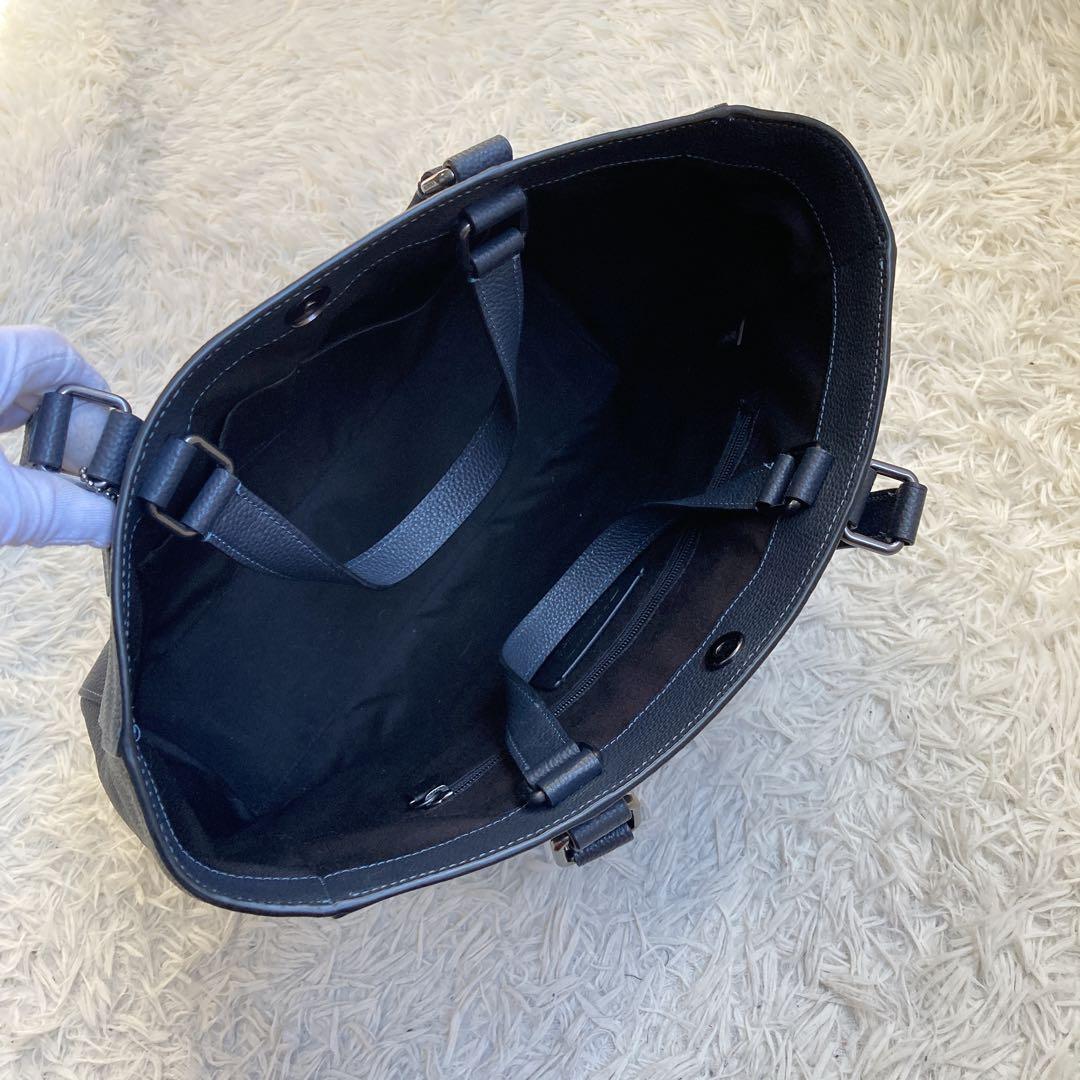 未使用級 coach ビジネス トート ダークネイビー ダブルハンドル