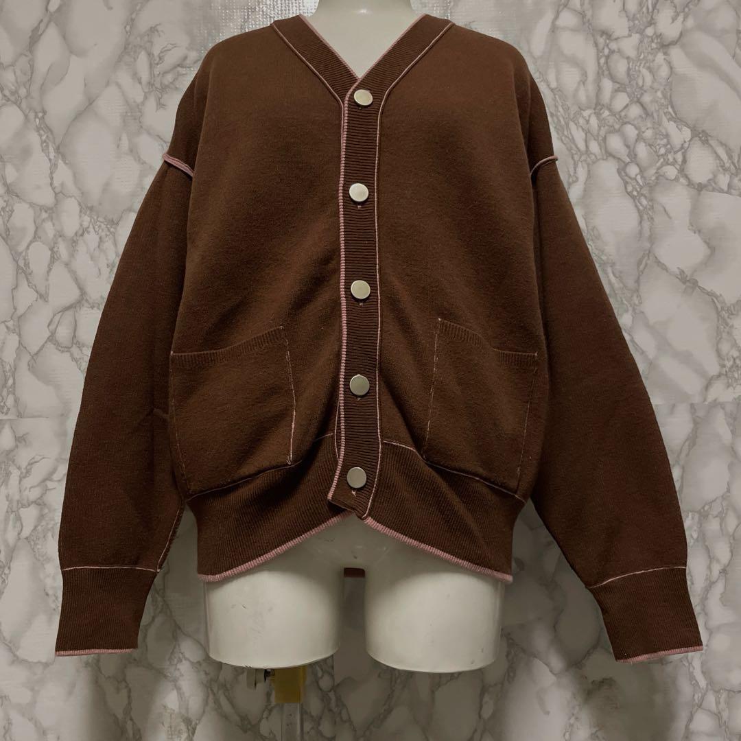 完売品　LINKABLE リンカブル リバーシブルカーディガン バイカラー