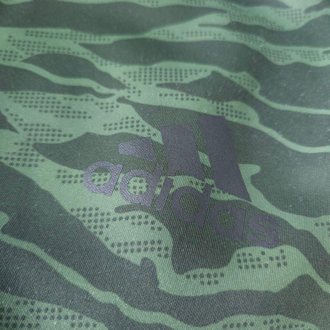 【アディダス】人気ロゴマーク×カモフラ柄総柄 長袖ジャージセットアップ 5L