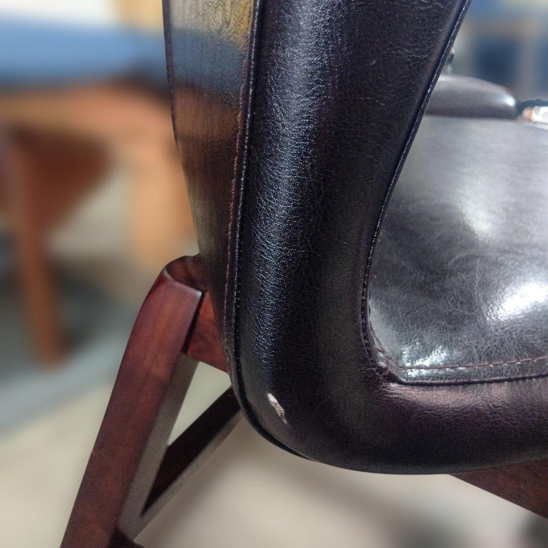 ヴィンテージ MORISHIGE PUレザー アンティーク回転チェア①