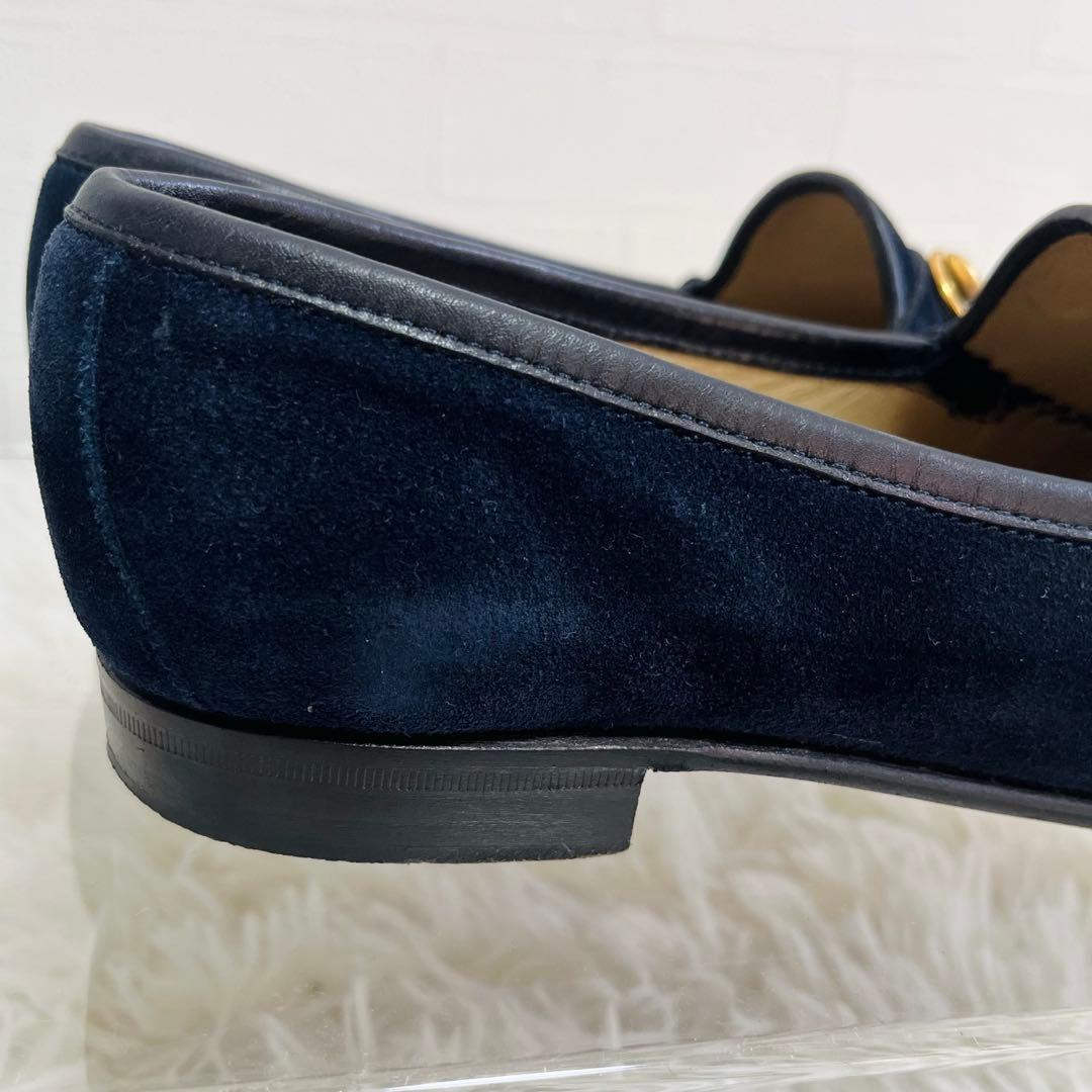美品✨GUCCI ホースビット　ローファー　24.5 ネイビー　スエード　箱あり