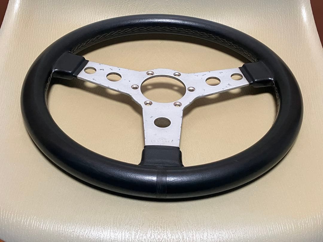 【当時物・美品】PERSONAL ステアリング フラットタイプ シルバー 35φ