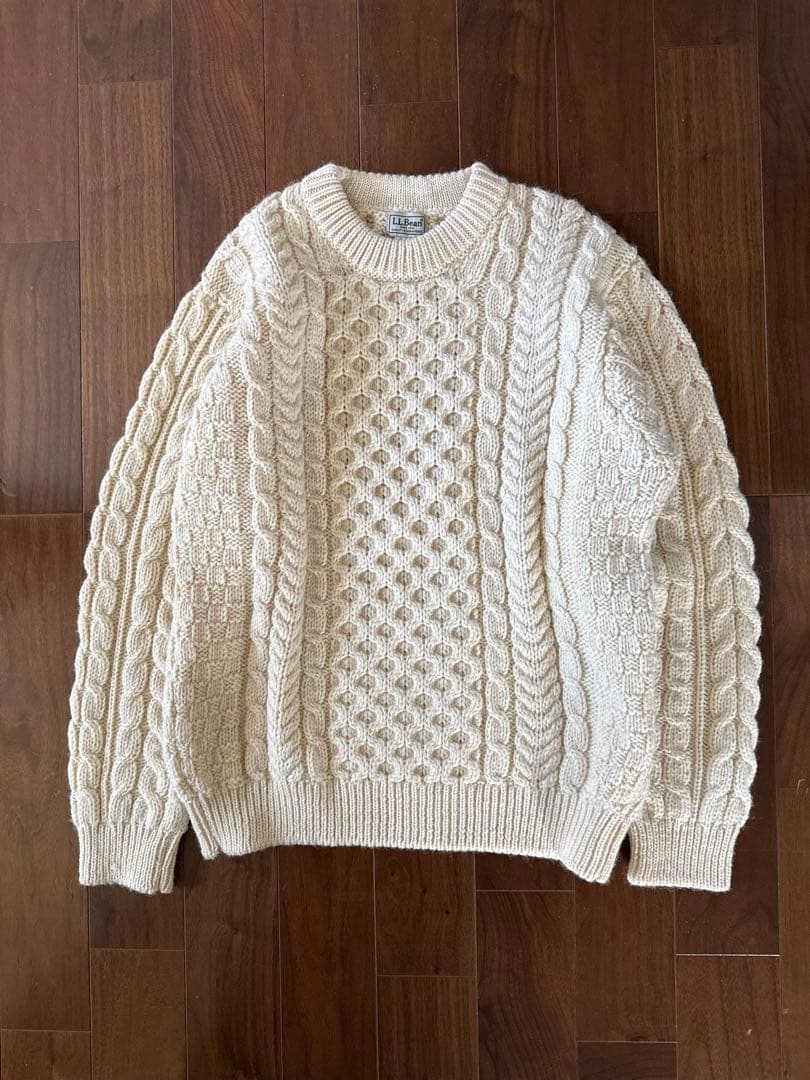 【美品】LLBEAN アランニット　　Mサイズ