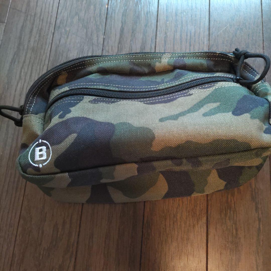 BRIEFING 迷彩 ダブルジッパーポーチ　ボール入れ付き