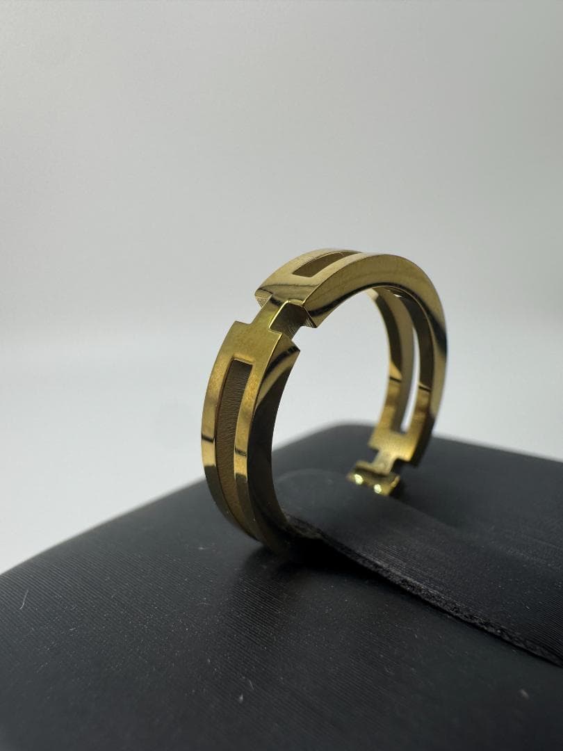 《日本製18金》K18ゴールドオープンリング モダンデザイン2.34g 9号