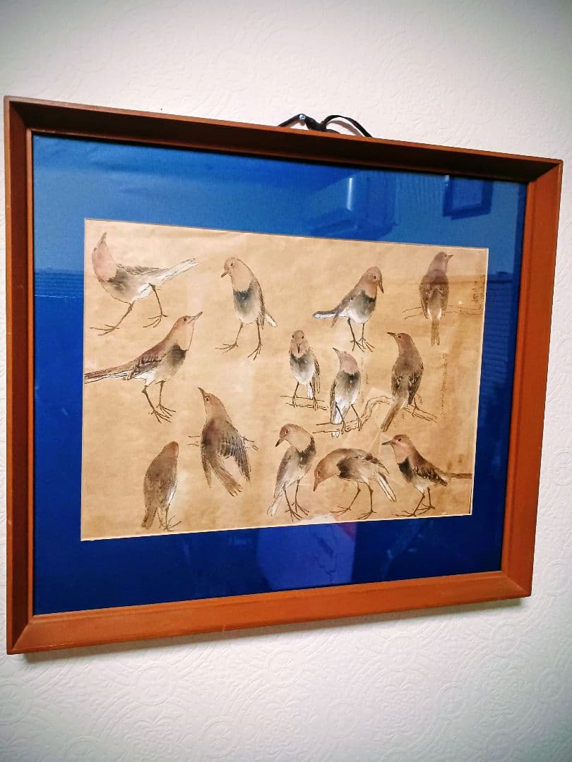 EDOYA　応挙、円山派の謎の水墨原画　額付き コマ鳥図　作者不詳で誰か教えて。