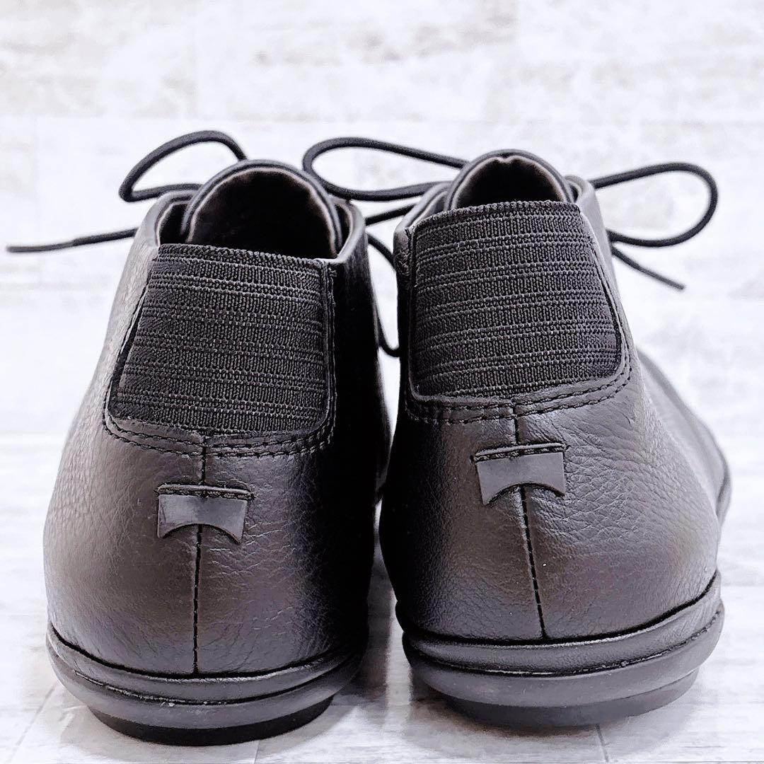 極美品✨カンペール ライトニナ 40 25cm 黒 シボ革 レースアップ ブーツ