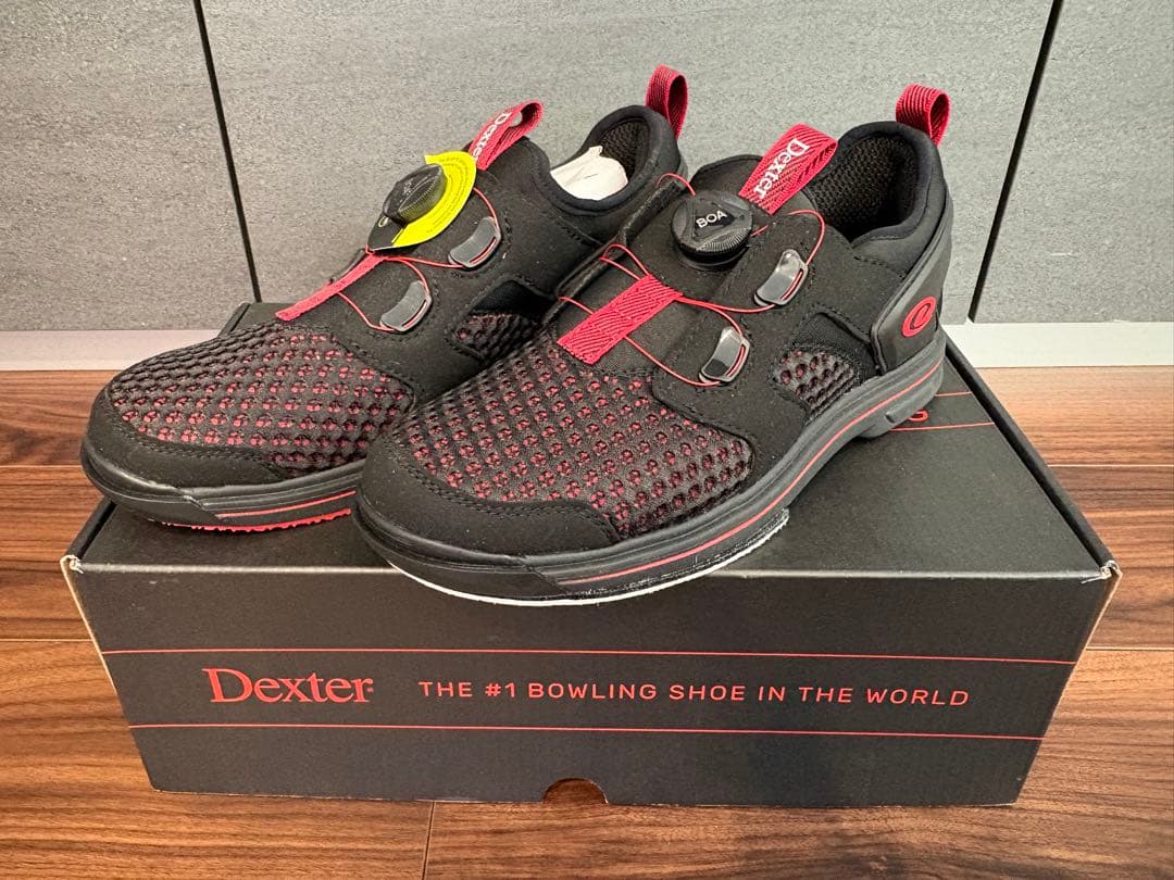 【新品未使用・箱有】Dexter メンズ ボーリングシューズ 黒 赤 23.5