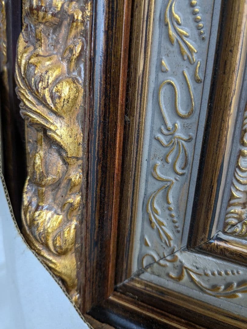 金縁　額縁　油絵　春　桜