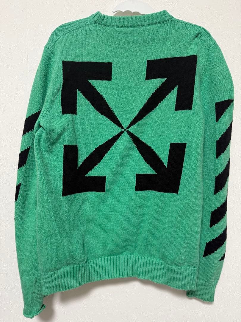 【Off-White 】モヘア ニットセーター グリーン　Mサイズ