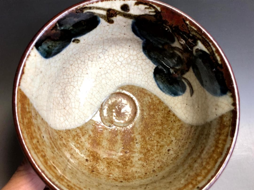 茶碗■清水六兵衛 松絵 ニュウ有 お茶道具 古美術 時代物 骨董品■