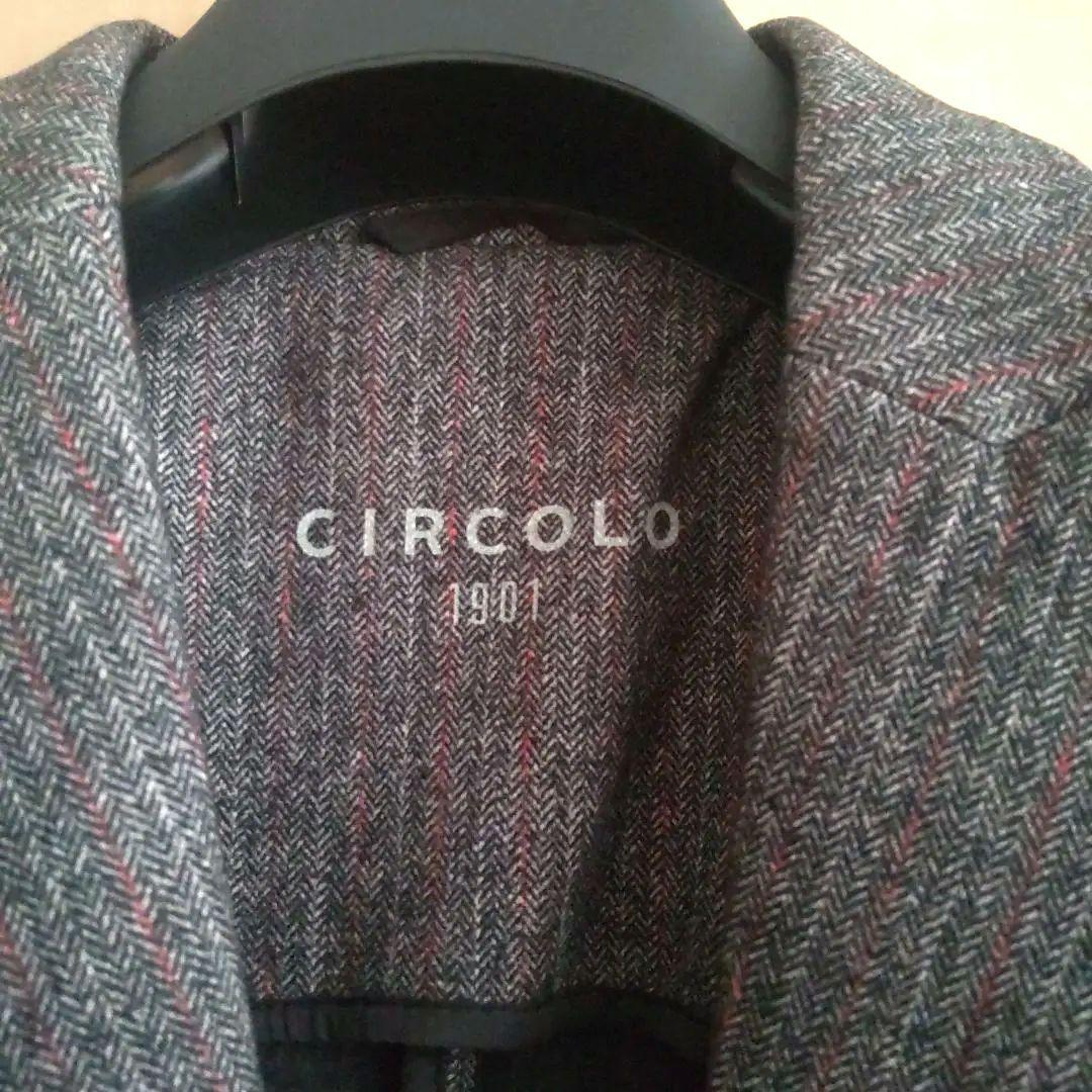 チルコロ テーラードジャケット ダブルボタン コットン ツイード ストレッチ素材