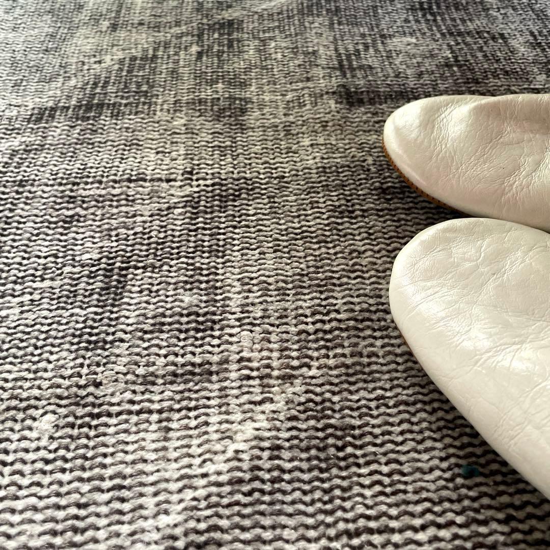 105×172 ダークグレイ　オーバーダイ　ワンカラー　トルコヴィンテージラグ