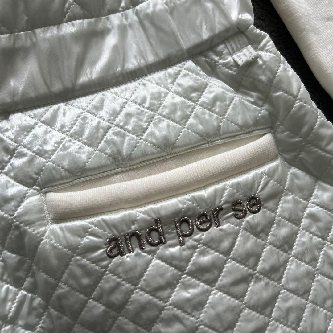 and per se アンパスィ　中綿　ワンピース　ロング　Aライン　長袖　M