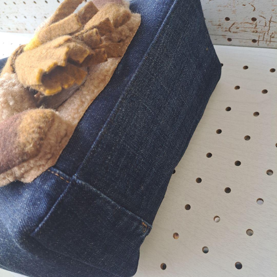 ゆ*ら様 コヤンイサムチョン　オッドアイねこ　デニムリメイクトートバッグ