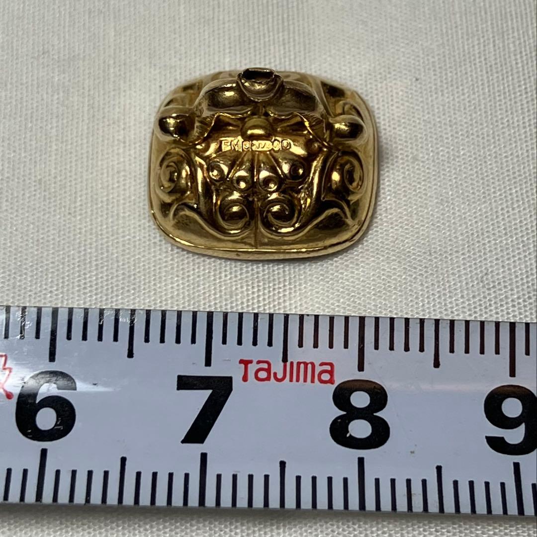 アンティーク 9金 フォブシール インタリオ 戦士