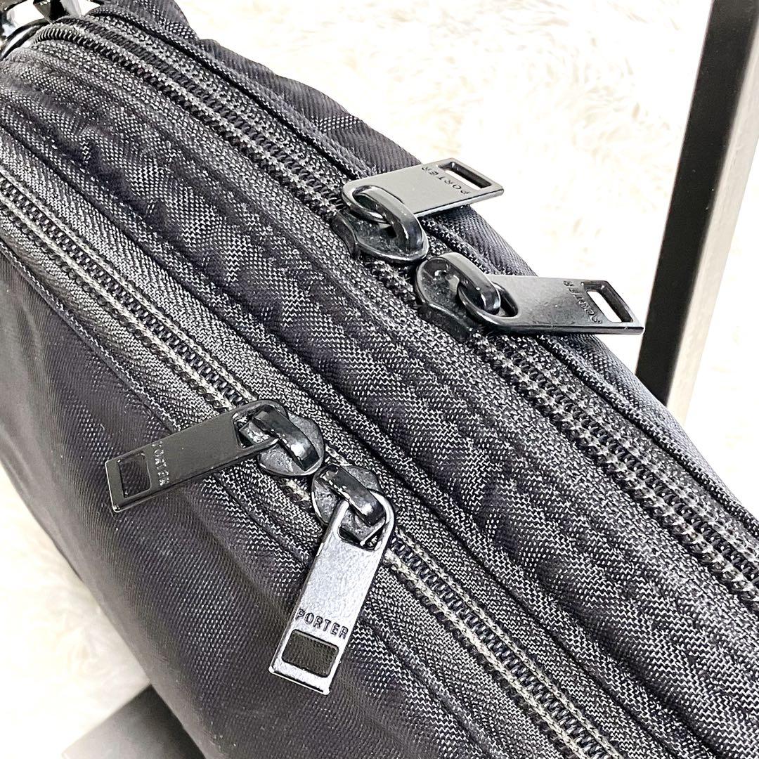 【美品】PORTER ポーター 吉田カバン フラッシュショルダーバック 2層　黒