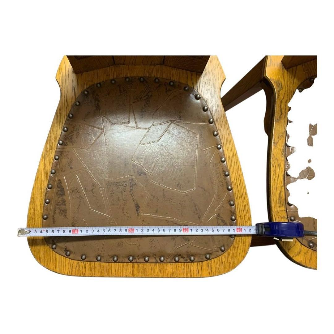 木製ハンドル付き　クラシック　ダイニングチェア　2脚セット　アンティーク