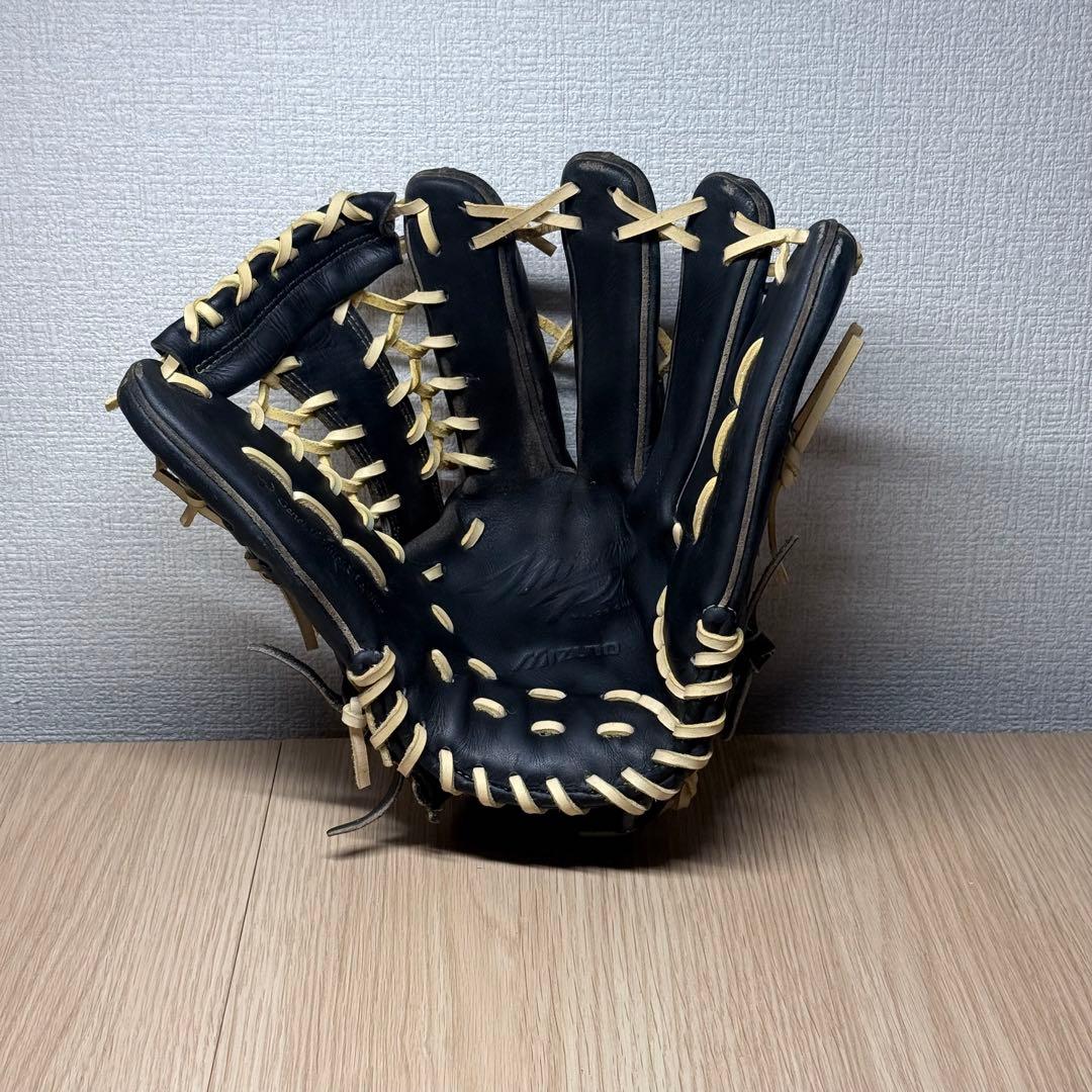 Mizuno ミズノプロ 軟式 外野手用 小指2本 ブラック×ミルクブラウン