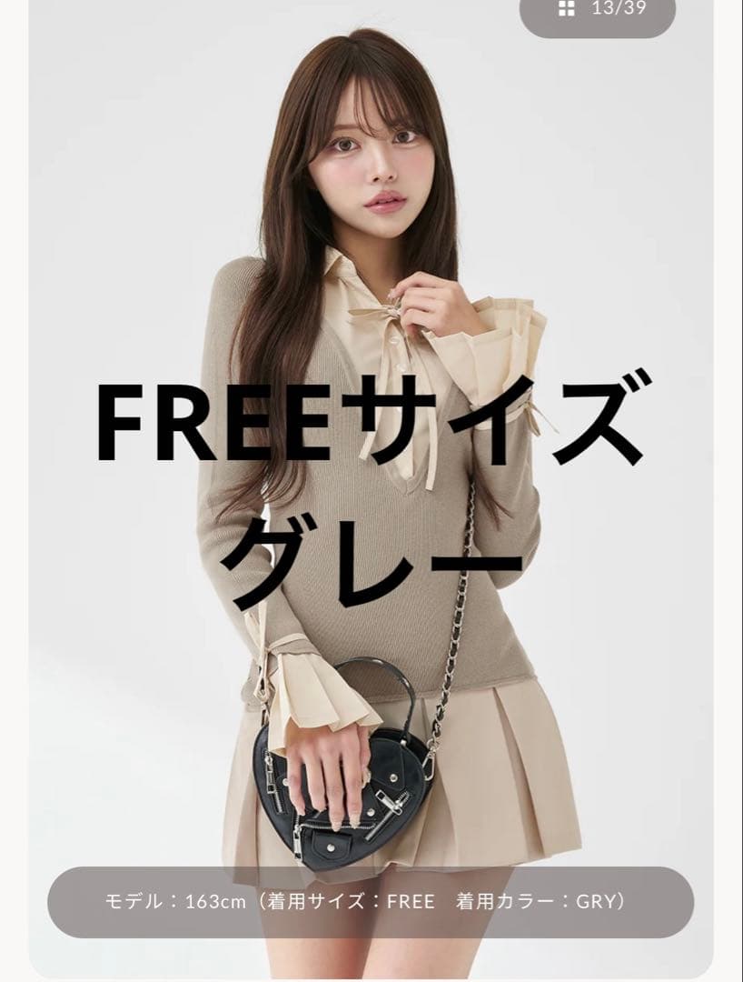 Darich　シャツドッキングプリーツミニワンピース FREE GRY