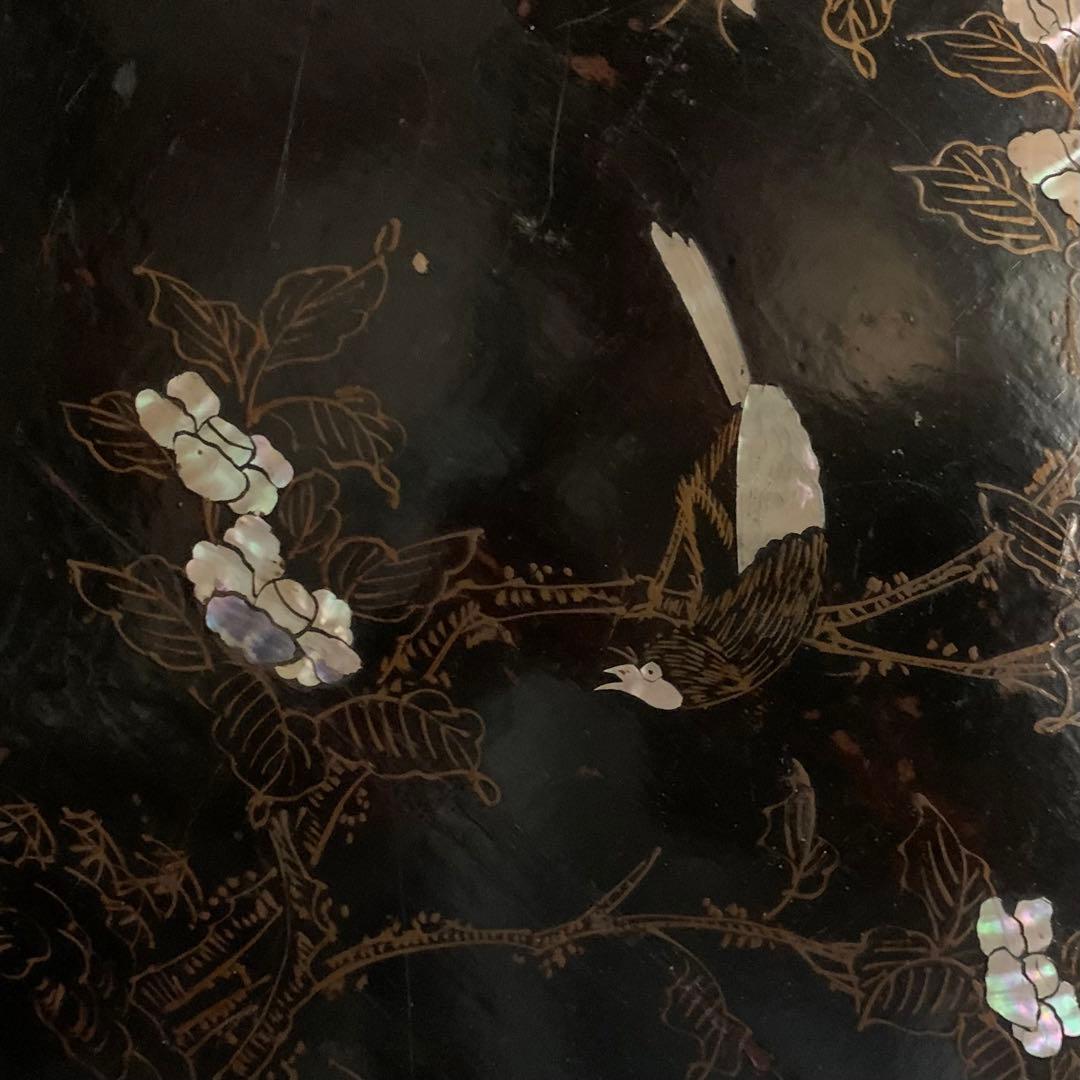 李朝 螺鈿 八角盆 朝鮮美術 古美術 古道具 アンティーク