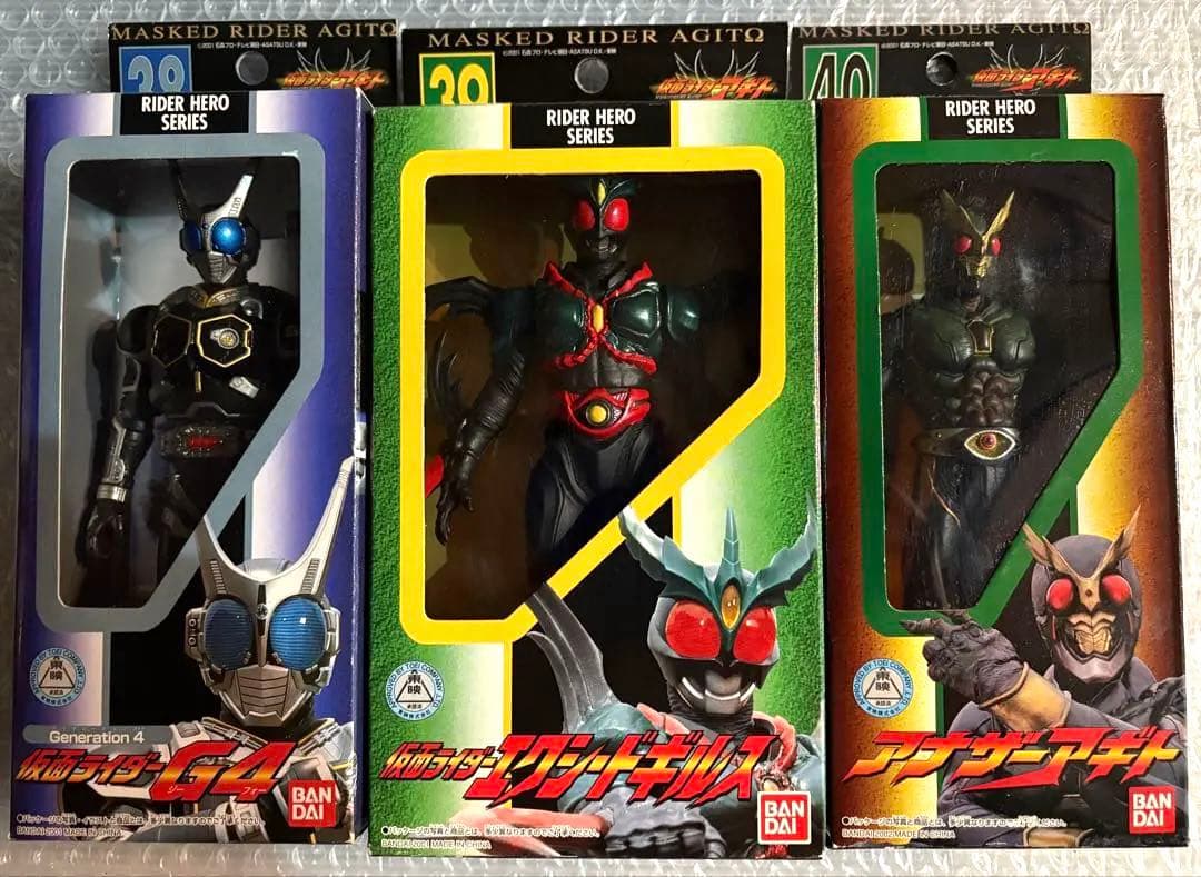 【未使用】仮面ライダー アギト ライダーヒーローシリーズソフビ　バンダイ　12体