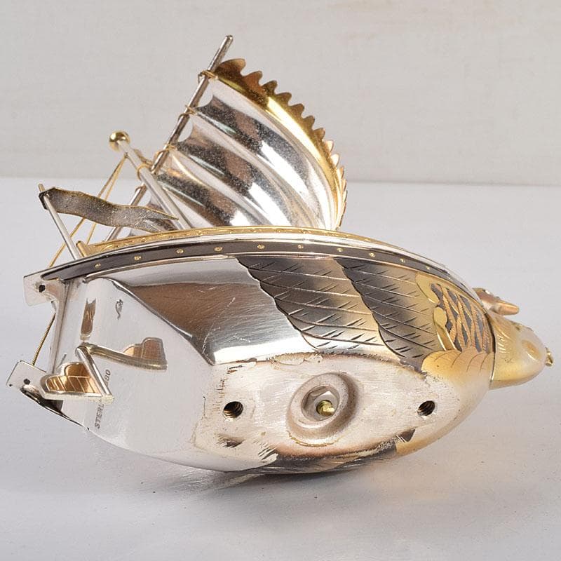 関武比古造　銀製　STERLING980　宝船　大阪尚美堂木箱　F　R9406H