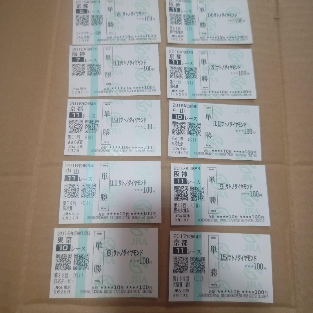 サトノダイヤモンド 新馬戦〜天皇賞・春２歳から４歳国内全１０戦現地単勝馬券セット