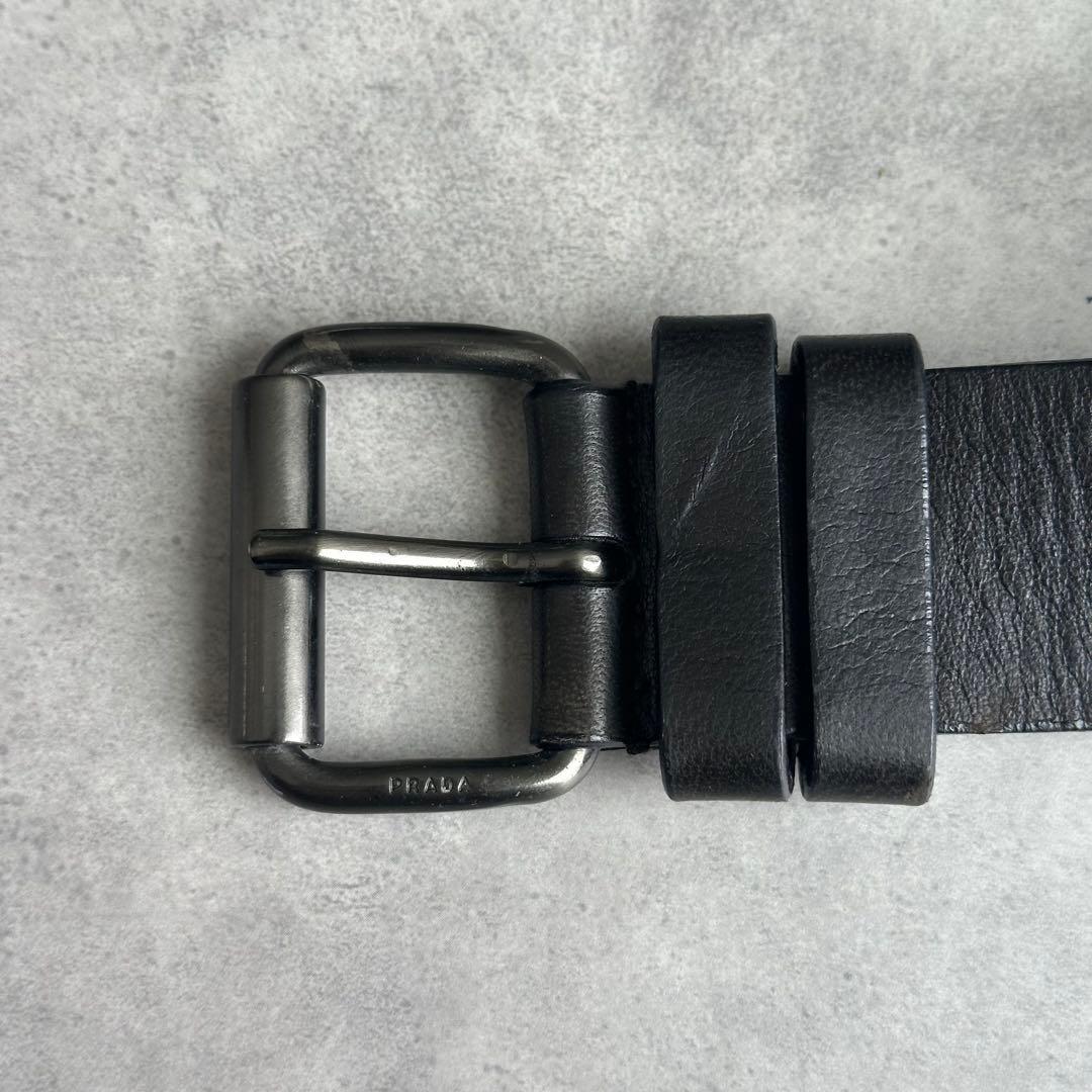 PRADA ロゴ　ナッパレザーベルト