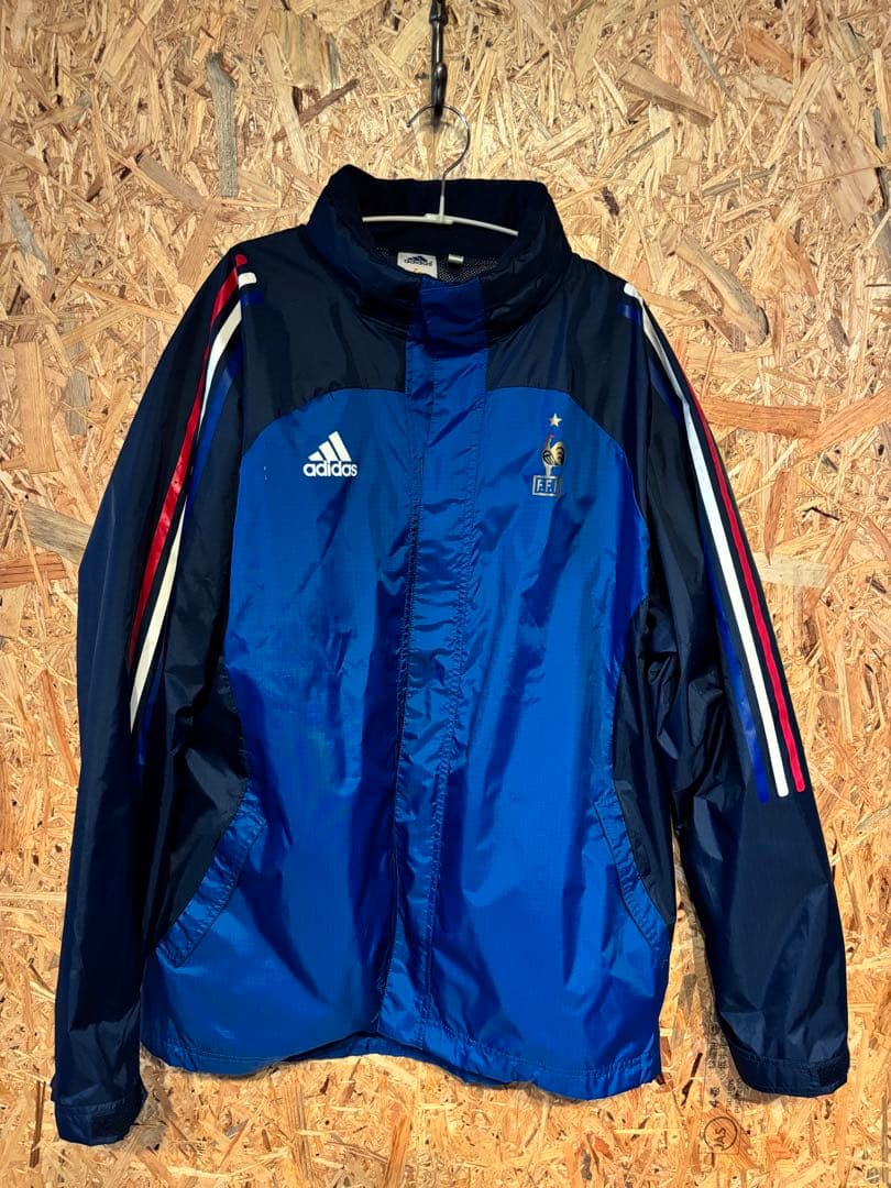 02-04 フランス代表 adidas アディダス　ナイロンジャケット 古着