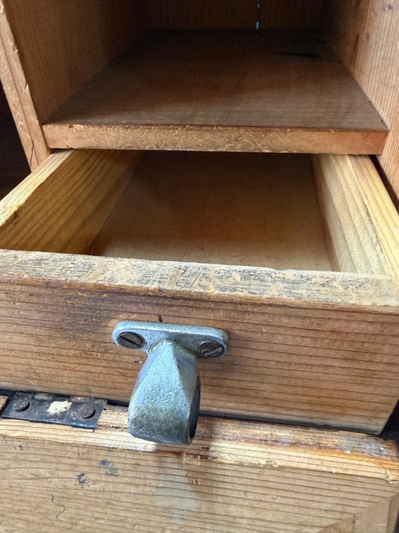 アンティーク 戦前 昭和初期 無垢木製 ライティングビューロー 折畳書斎机