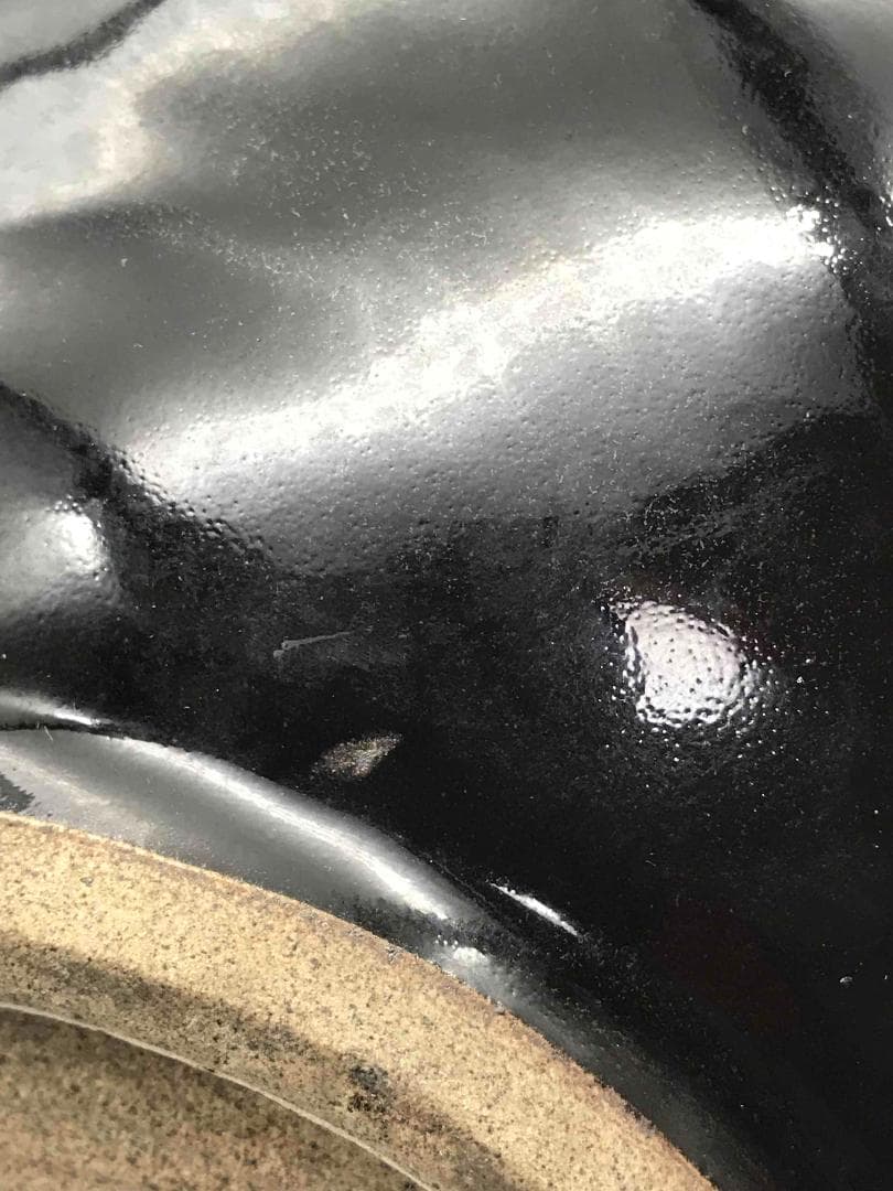 宋 吉州窯黑釉木葉紋玉壺春瓶 古賞物　時代物　唐物 中国古美術(C-32)