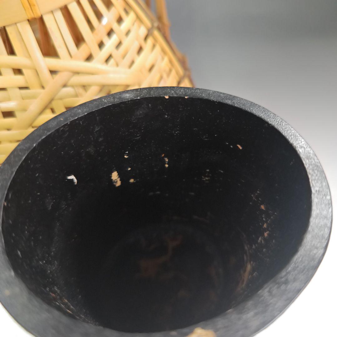 イ830 花籠『島田竹宝斎』『宗全篭　白竹花入　花器　紙共箱』茶道具