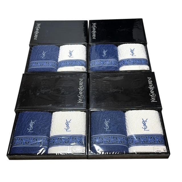 【YSL】イヴサンローラン フェイスタオル 2枚×4セット コットン【未使用】