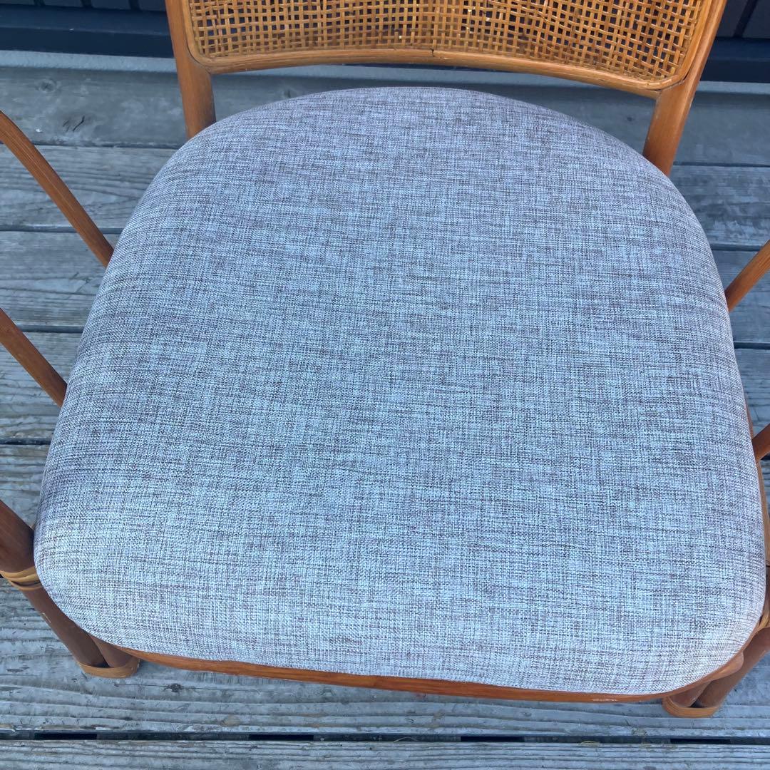 昭和レトロ ラタンチェア アームチェア 座椅子 ヴィンテージ 籐家具 古家具