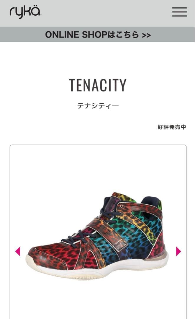 極美品【ryka】ライカ フィットネスシューズ　TENACITY 数量限定品25