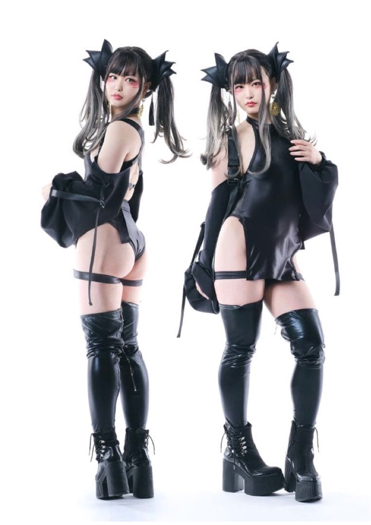 【5点SET】M企画　サイバーチャイナハイレグ　ぶか袖・パフ袖2種類付