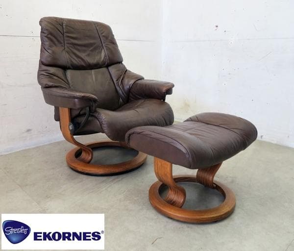 美品■ノルウェー■総革■エコーネス■ストレスレスチェア■レノ・Mサイズ■
