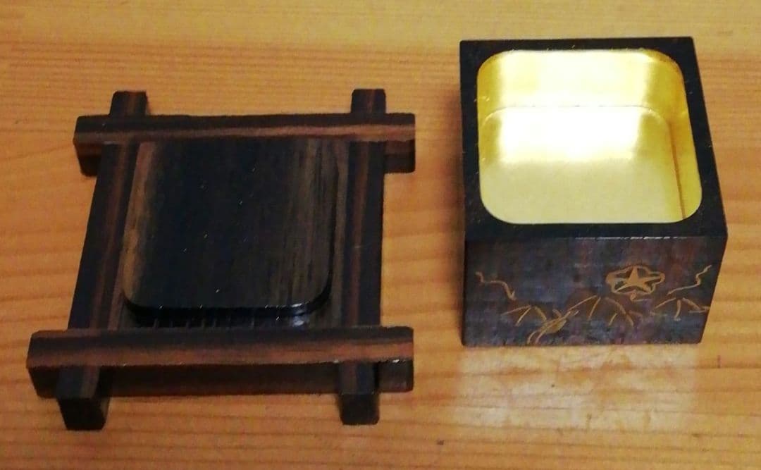 田中宗凌作　朝顔　蒔絵　井筒　香合　共箱　茶道具