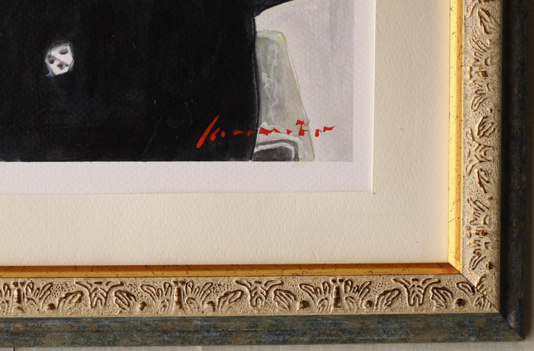 『小夜更けて 』　※京都舞妓さん。　手描き1点物。（アクリル防カビ保護ワニス済）