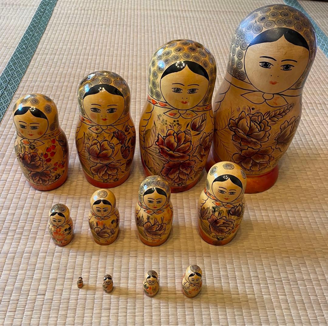 ソ連　作家作品　入れ子　手描き　アンティーク　マトリョーシカ　12体