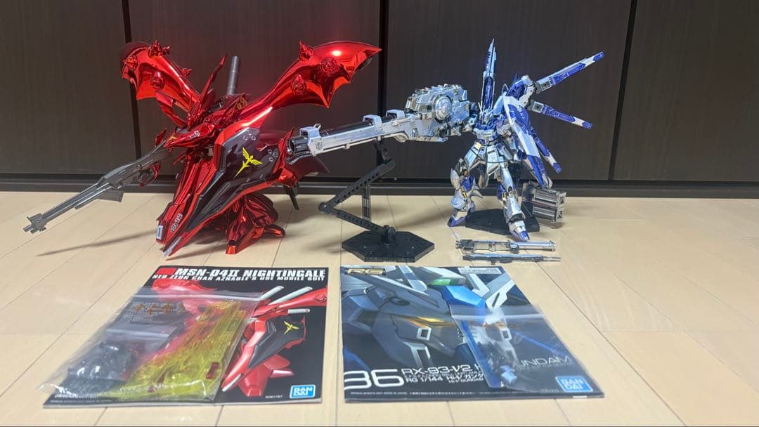 hg ナイチンゲール rg ハイニューガンダム メッキ加工完成品 一部塗装有り