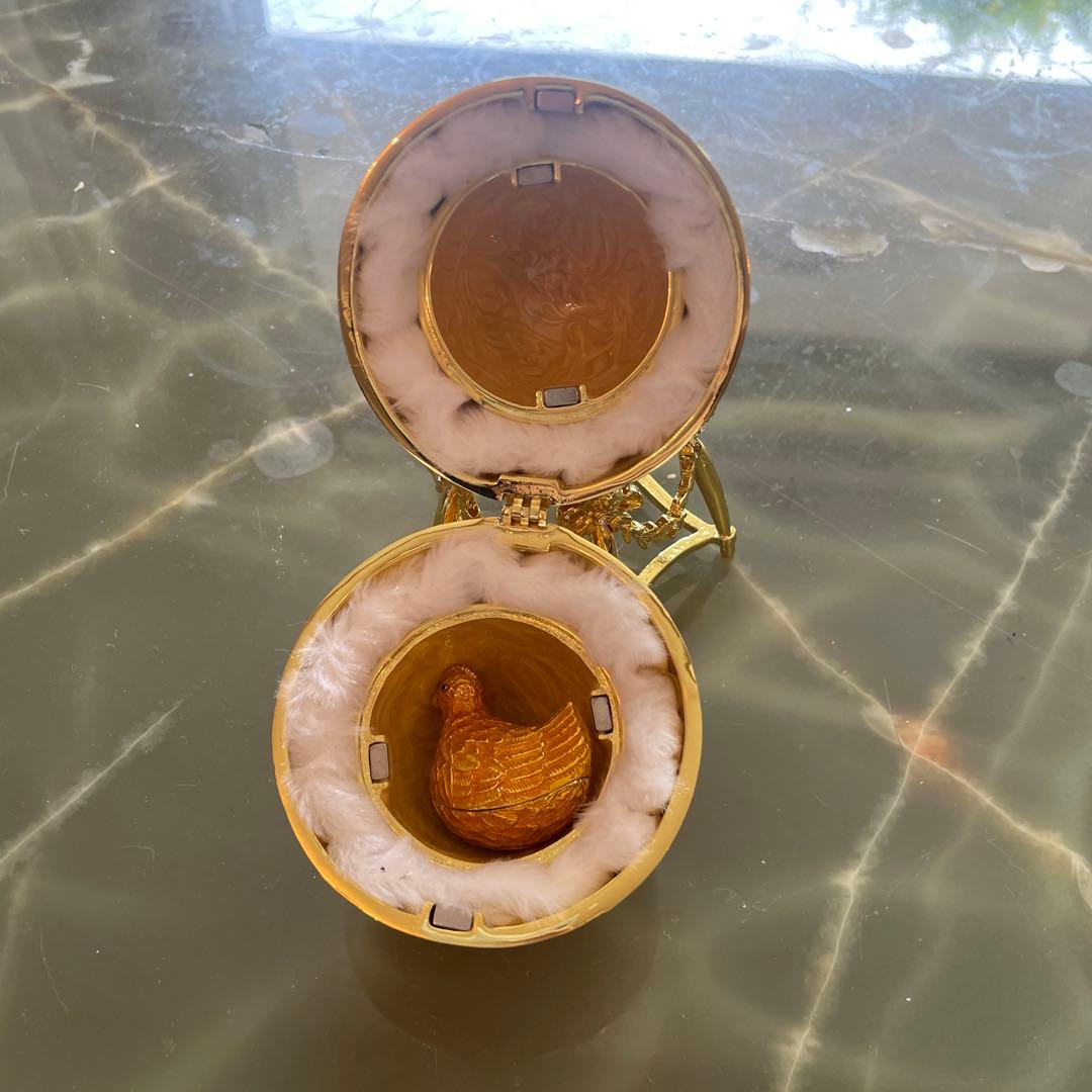 インペリアルイースターエッグ風 ジュエリーボックス 鳥(13cm)