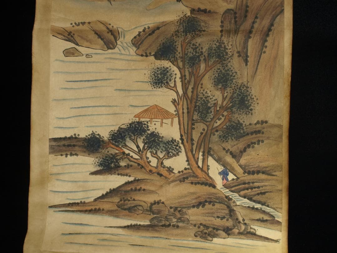 間仕入れ品　中国清時代の人物図　肉筆絵　激安骨董品BD149A7-1