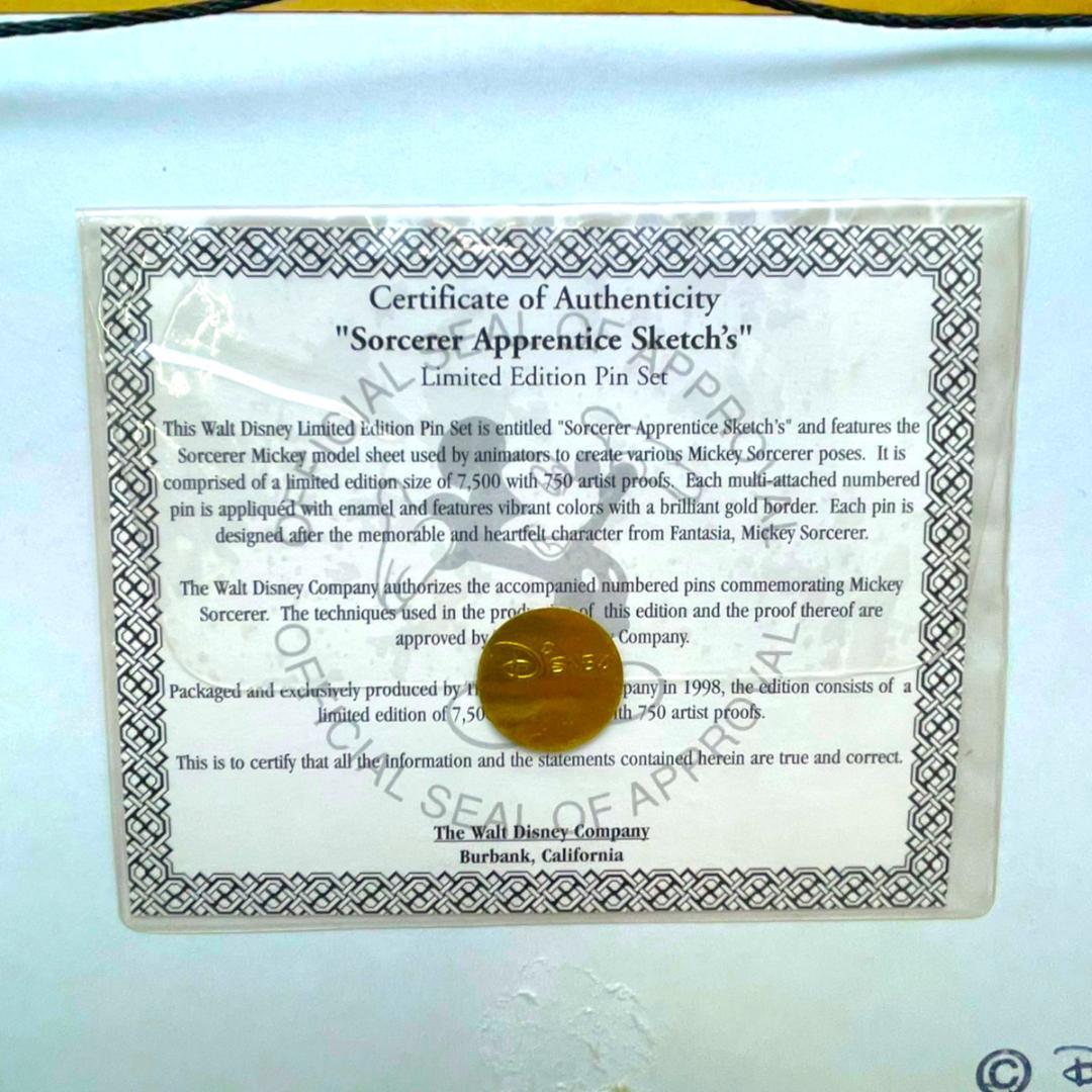 限定品★ミッキーマウス 魔法使いの弟子 ファンタジア モデルシート 絵画 額縁