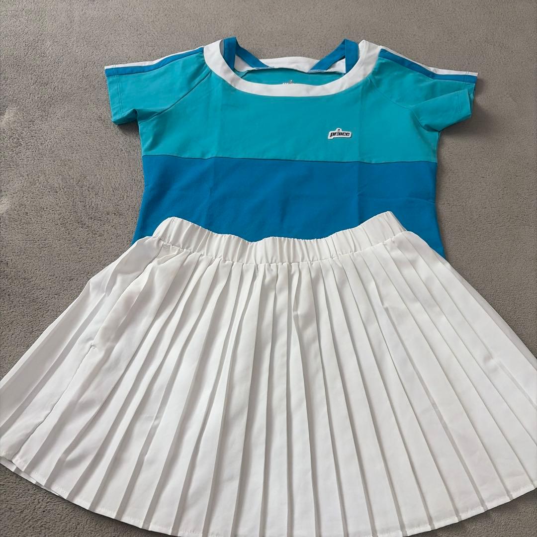 Prince テニスウェアセット 青/白