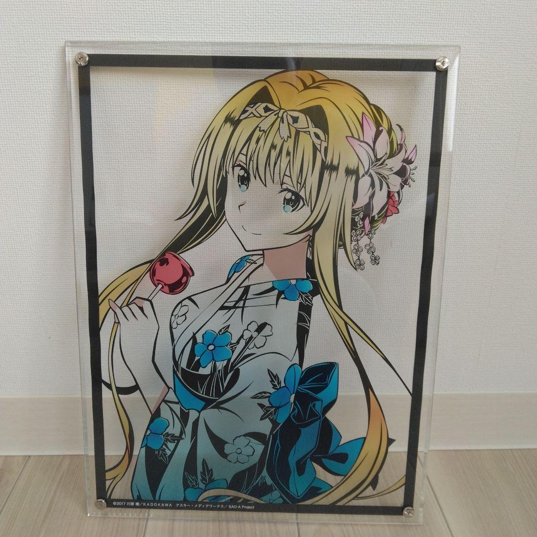 ソード・アート・オンライン　アクリルアート アリス着物 青黒花柄