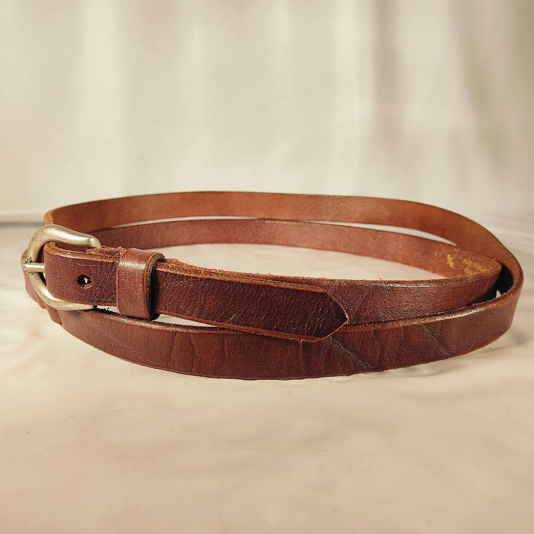 【英国製ヴィンテージ】ダブルラップ本革ベルト　上質クラシックドレスベルト　正規品