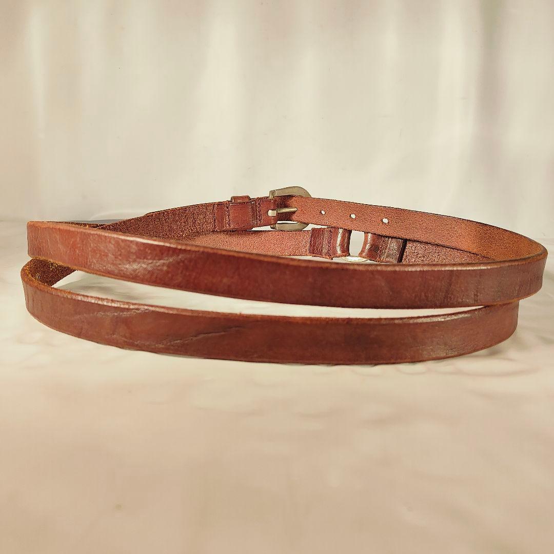 【英国製ヴィンテージ】ダブルラップ本革ベルト　上質クラシックドレスベルト　正規品