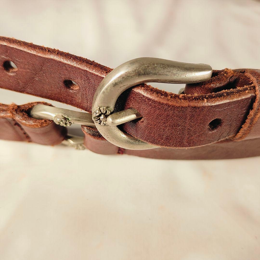 【英国製ヴィンテージ】ダブルラップ本革ベルト　上質クラシックドレスベルト　正規品